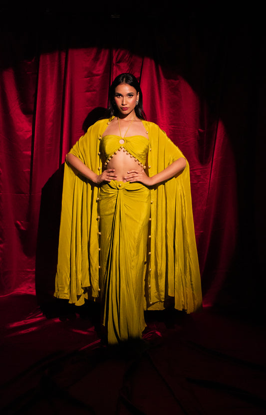 Pearlescent Allure: Off-Shoulder Elegance Ensemble