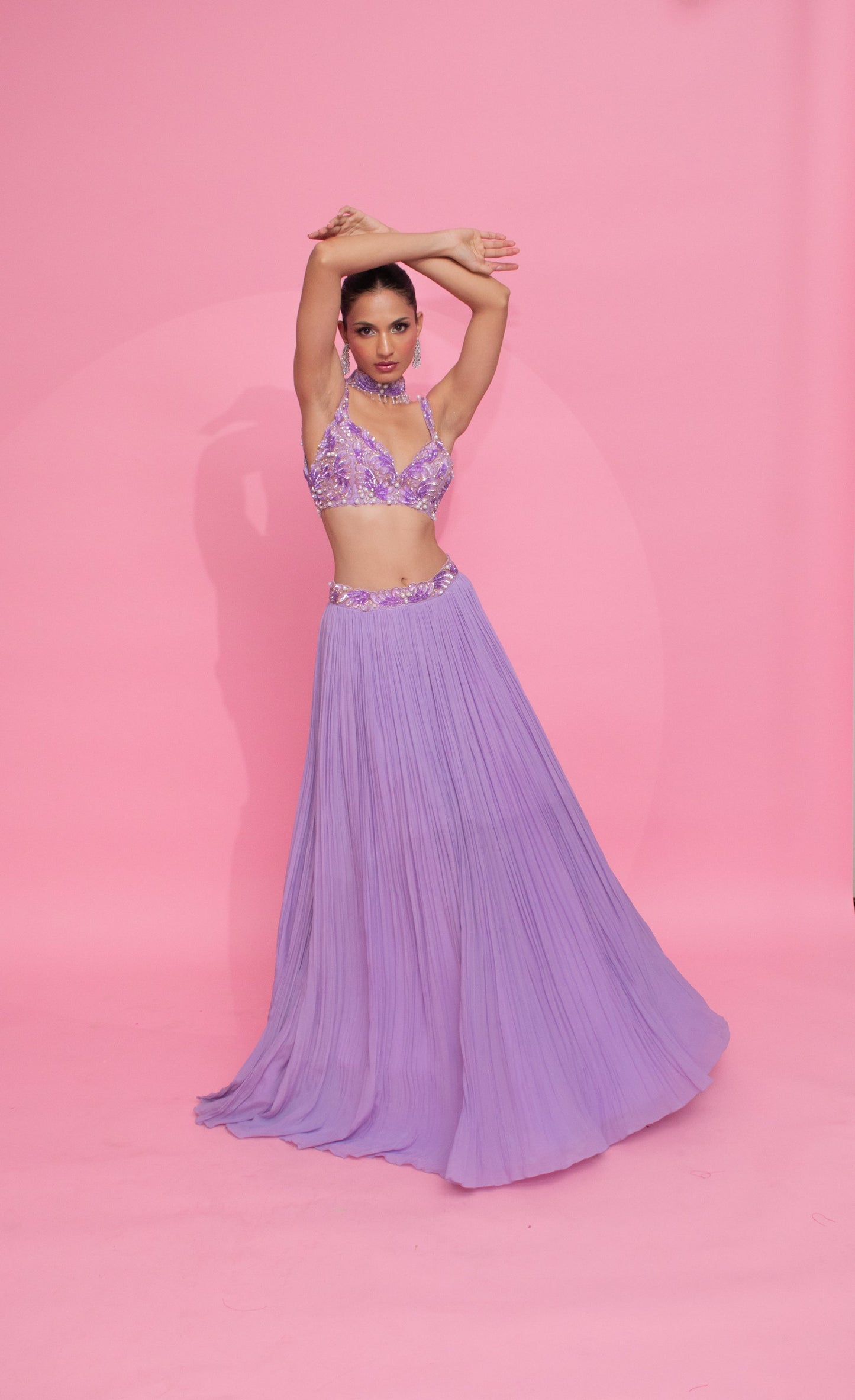 Deeksha Khurana X Anshika Tak Label ( Lavender Dreamscape - ensemble that embodies glamour & finesse)