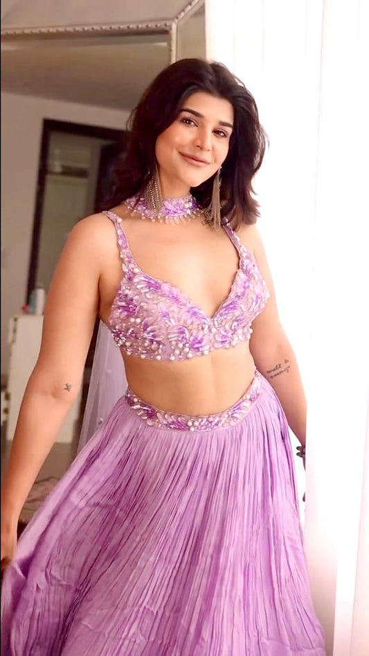 Deeksha Khurana X Anshika Tak Label ( Lavender Dreamscape - ensemble that embodies glamour & finesse)